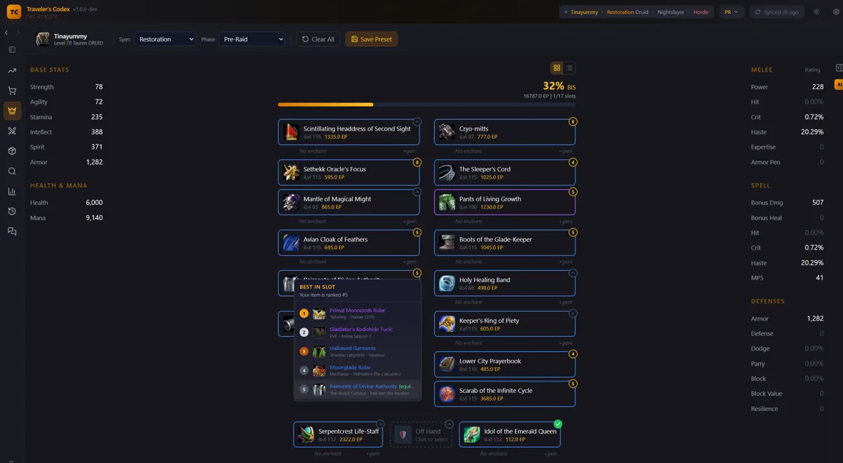 Gear Advisor - Dark Mode
